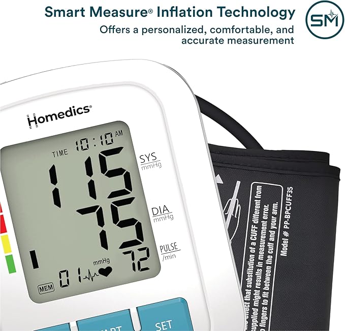 Homedics Upper Arm 300 Series Blood Pressure Monitor, Easy One-Touch Operation, Irregular Heartbeat Detector, Accurate Results