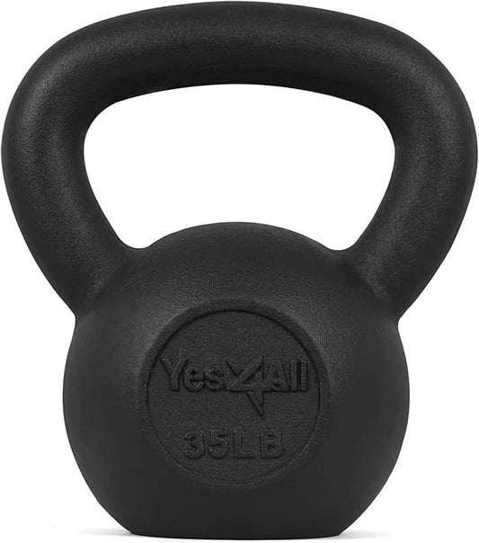 Yes4All 5-80 lbs Cast Iron Kettlebell for Dumbbell Weights Exercises, Gym, Full Body Home Workout Equipment, Push up, Grip and Strength Training