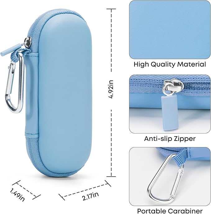 Case for KardiaMobile 1L 6L Personal EKG Monitor, Hard Travel Carrying Case for AliveCor Kardia Heart Monitor EKG/ECG, Portable Heart Rate Monitor Bag Storage Organizer with Pill Box & Carabiner Clip