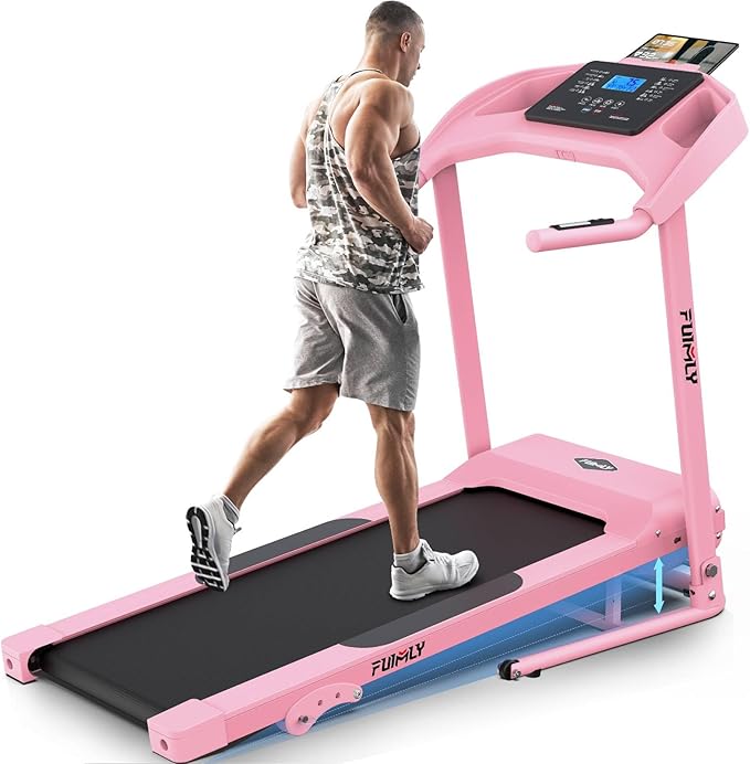Incline Treadmill Foldable, Smart Portable Treadmills for Home with Body Fat Measurement & Heart Rate Sensor, 3.5HP Heavy Duty Folding Treadmill 400 LB Capacity with Silent Shock Absorption