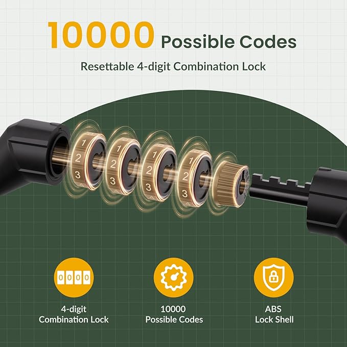 Titanker Bike Lock Cable, 4 Feet Bike Cable Lock Basic Self Coiling Kids Bike Lock Combination with Complimentary Mounting Bracket, 5/16 Inch Diameter (4FT, Purple-8mm)