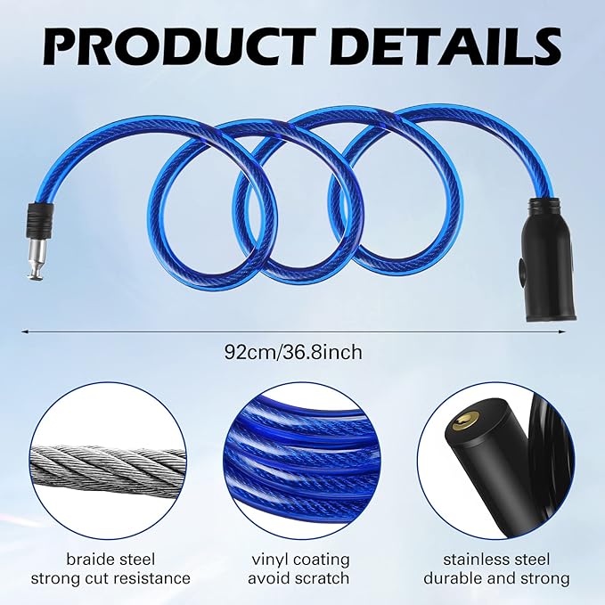 10 Pcs Anti Theft Bike Lock Secure Bike Lock Cables with Key Bicycle Chain Lock Bike Cable Lock for Protecting Your Bike Accessories, 4 Colors, 41.3 Inches Long