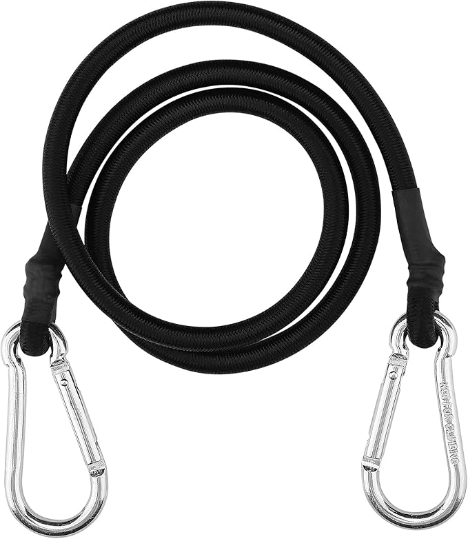 ZHOUBIN 36 Inch Black Bungee Cords with Carabiner Hooks, 4Pcs