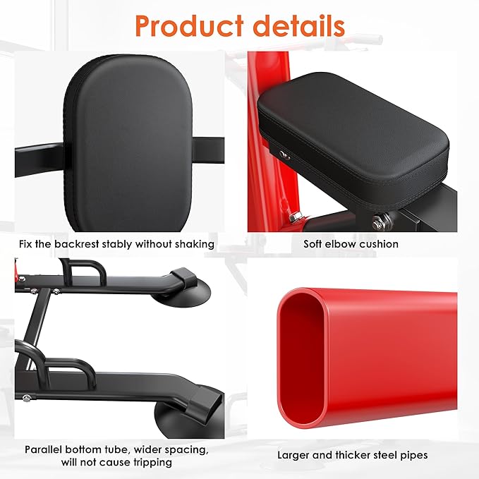 soges Power Tower Pull Up Bar Station, Dip Station for Home Gym, Height Adjustable Heavy Duty Strength Home Training Fitness Workout Equipment