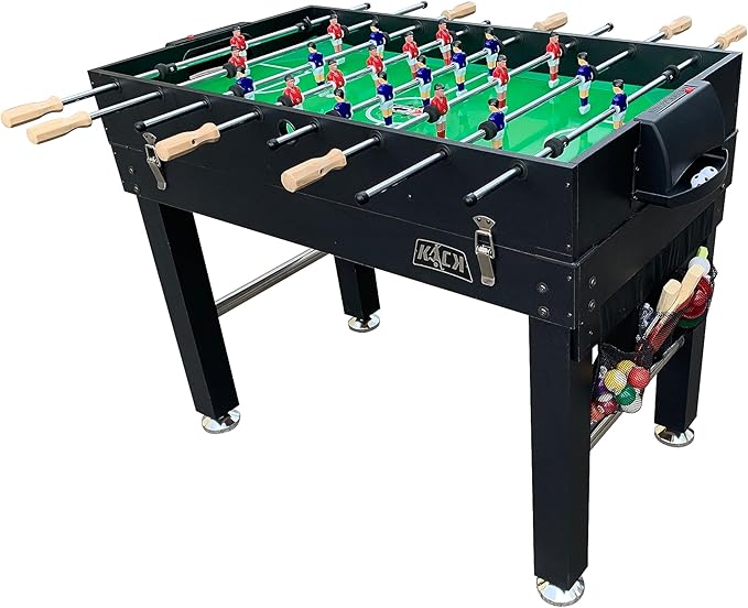 KICK Quad 48″ 4-in-1 Multi Game Table - Combo Game Table Set - Foosball, Billiards/Pool, Glide Hockey and Table Tennis for Home, Game Room, Friends and Family!