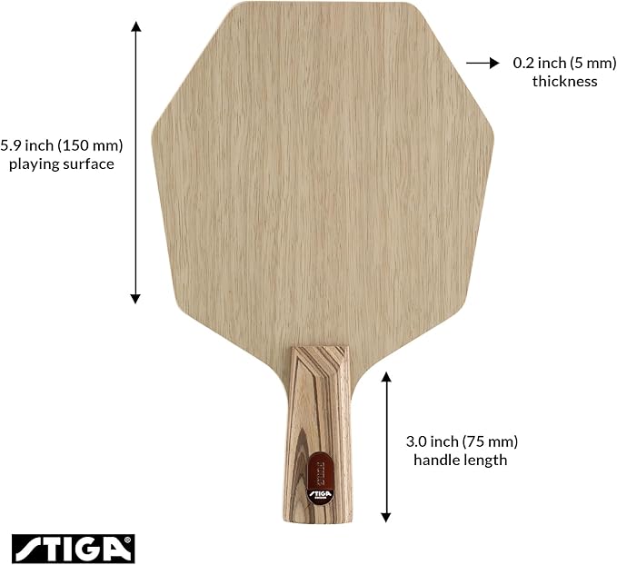 Stiga Pure Cybershape Table Tennis Blade, Wood Blade for Experienced Advanced Offensive Players, Competition Approved