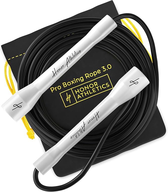 Honor Athletics | Pro Boxing Rope 3.0 | 5.3mm Jump Rope Indoor/Outdoor Adjustable For Boxing | Ultra-Durable, Non-Kinking TPU-PVC blend/Unbreakable Handles | Adjustable | Skipping Rope