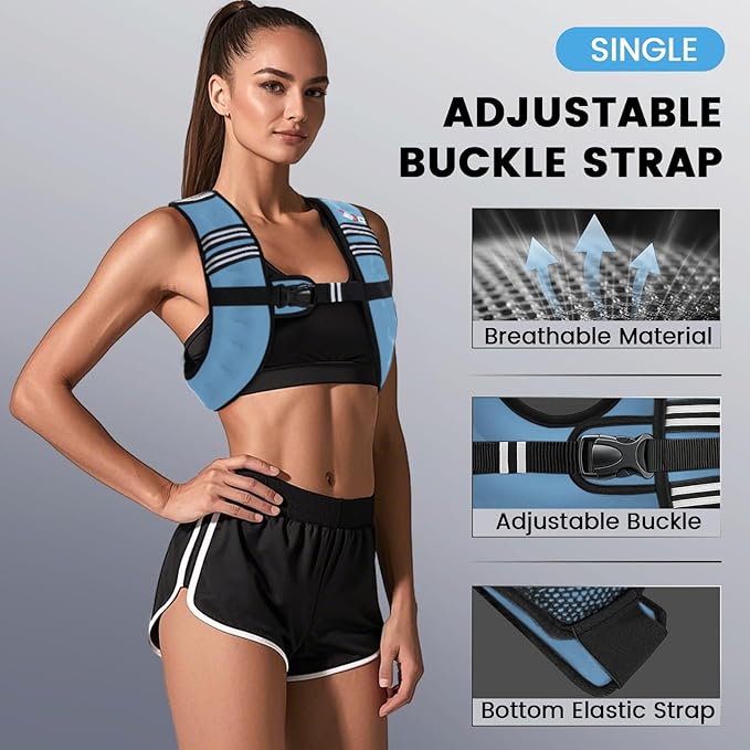 Weighted Vest Woman, 6 LB Womens Weight Vest for Walking, Strength Training Weight Vests for Men, Reflective Stripe Fitness Vest for Workout Running Jogging