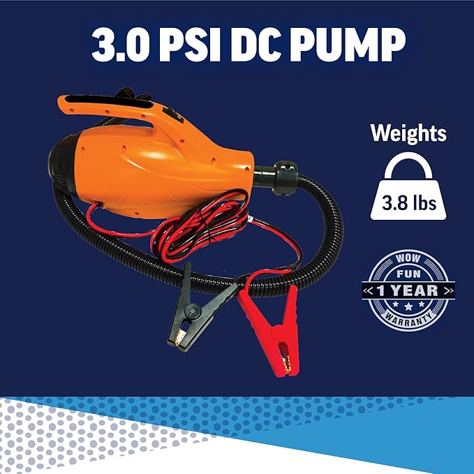 Wow Sports - Electric Air Inflator - Air Pumps for Inflatables - Great for Towables and Boat Accessories - DC - Includes Cord, 3.0 PSI