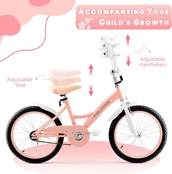 14/16/18 Inch Children’s Bike for Toddlers Kids Ages 3-9, Safe Non-Slip Tires, Removable Training Wheels, Coaster Brake, Easy Assembly, Perfect for Boys and Girls, Multiple Color