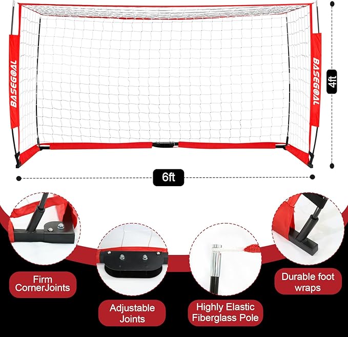 Soccer Goal,Soccer Net,Soccer Goals for Backyard,with Bow Frame,Collapsible Metal Base and Agility Ladder
