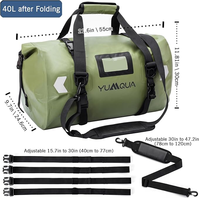 Waterproof Duffel Bag, Large Duffle Bag for Travel Heavy Duty Dry Bag with Durable Strap & Handle for Outdoor Motorcycle Boating Rafting Kayaking Paddleboarding