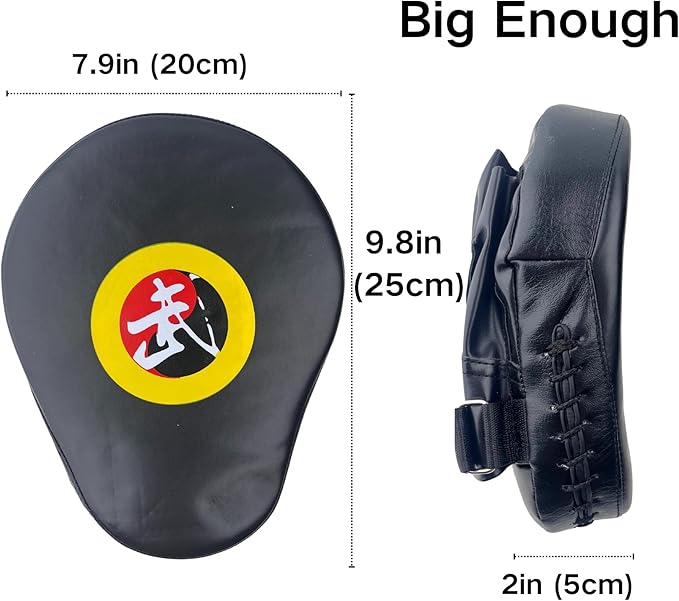 TLBTEK Taekwondo Kick Shield - Muay Thai MMA Karate Kickboxing Training Pads - Curved Leather Strike Shield