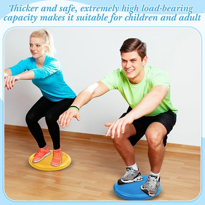 Libima 8 Pcs Wiggle Seat for Sensory Kids Flexible Wobble Cushion Non Slip Balance Disc with Inflation Pump for Adults Core Strength Physical Exercise Improve Posture School Home Office