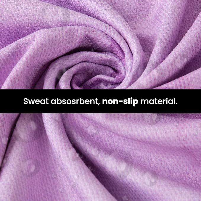 Yoga Drip Yoga Towel - Non Slip Hot Yoga Mat Towel With Corner Pockets, No-Skid Grip, and Built-in Alignment Lines | Soft, Moisture Wicking, and Sweat Absorbent | No Bunching, Stays in Place 72" x 25"