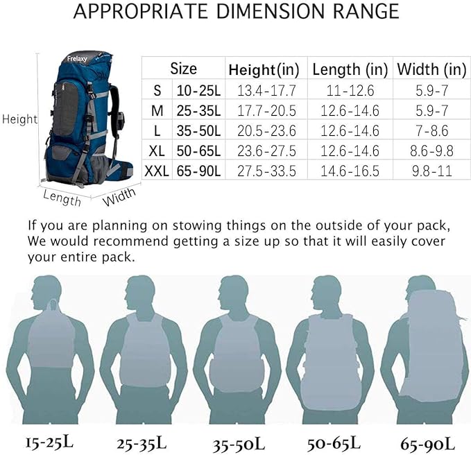 Frelaxy Hi-Visibility Backpack Rain Cover with Reflective Strip 100% Waterproof Ultralight Backpack Cover, Storage Pouch, Anti-Slip Cross Buckle Strap, for Hiking, Camping, Biking, Outdoor, Traveling