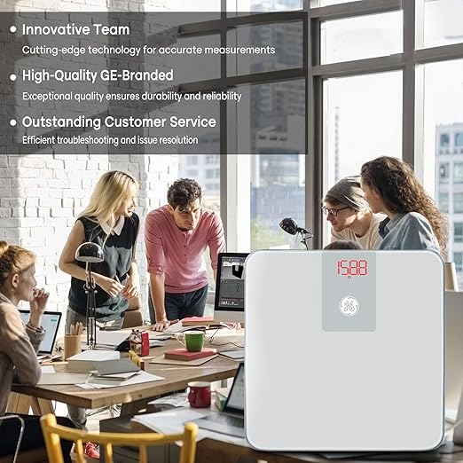 GE Digital Scale Body Weight: Bluetooth Bathroom Scales for Weight and BMI Accurate Body Weighing with App for People - 400lb Electronic Scale Silver Grey