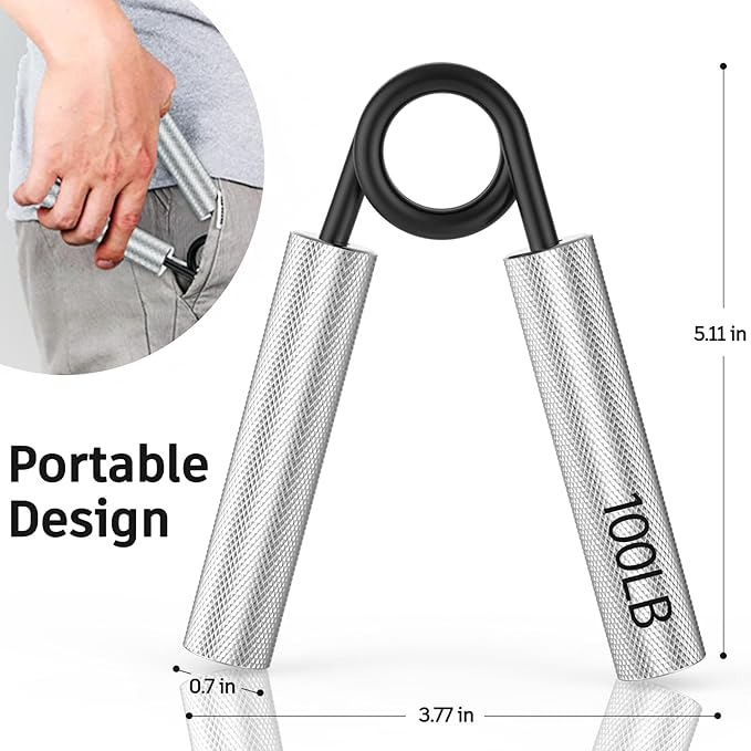 Grip Strength Trainer 4 Pack,50LB-200LB Metal Hand Grip Strengthener,Non-Slip Heavy-Duty Forearm Exerciser,Hand Gripper for Muscle Building and Hand Rehabilitation Exercising