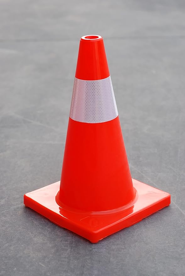 6, 9, 12, 18, 28 Inch Sports Training Traffic Cones - Durable Orange Cones for Soccer, Football, Basketball, Agility Drills, Parking, Safety, Road Use (Set of 12)