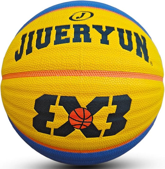 Wave Basketball, Blue and Yellow, Indoor/Outdoor Sports Basketball, Communion Gifts for Boys, Dedicated to 3v3 Matches, Size 7(29.5'')