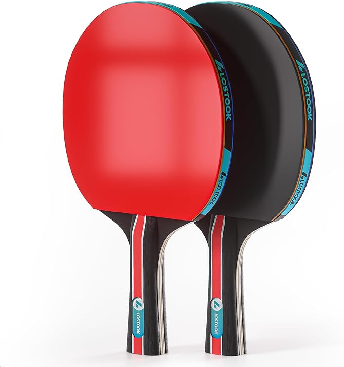 Professional Ping Pong Paddles Set of 2/4 with Portable Oxford Cloth Ping Pong Case and 3 Star Balls, Table Tennis Paddles for Adults and Family Outdoor Games
