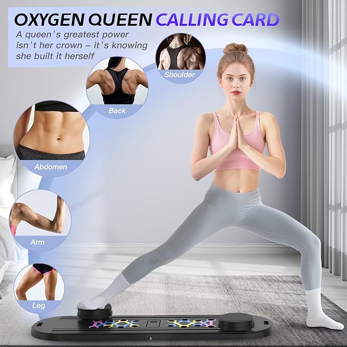 Pilates Board Pilates Reformer Set for Women, 4 in 1 Foldable Pilates Equipment with Timer, Portable Pilates Machine for Home Workout, Fitness, Exercise, Ab, Core