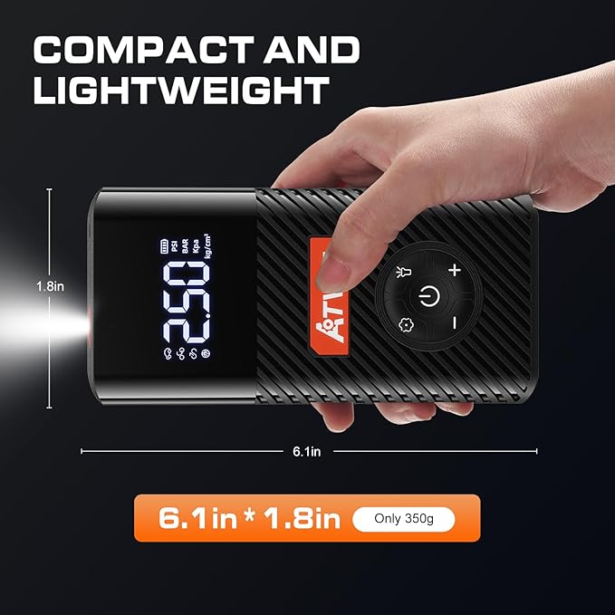 Bicycle Pump, 30s Fast Inflate Bike Pump with Gauge & Digital Display, 150PSI Portable Electric Bike Tire Pump with Presta & Schrader Valves for Road Bike, E-Bike