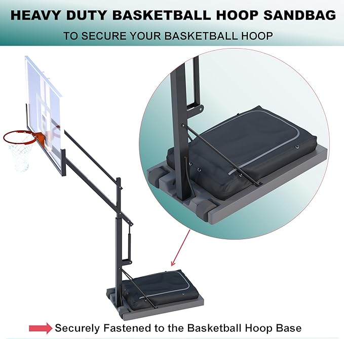 Basketball Hoop Sandbag,Weather-Proof Heavy Duty Weighted Base Anchor for Basketball Hoops, Basketball Hoop Anchor Can Hold in Excess of 200 lbs,Extra Safety for Your Sport