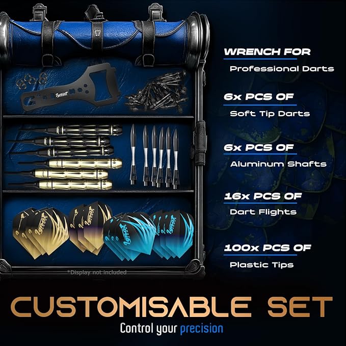IgnatGames Premium Soft Tip Darts – 6/12 Pack Brass Barrels with Aluminum Shafts, 16 GlideXPro Flight Set, Tool Kit, Giftable Case & 100 Extra Tips