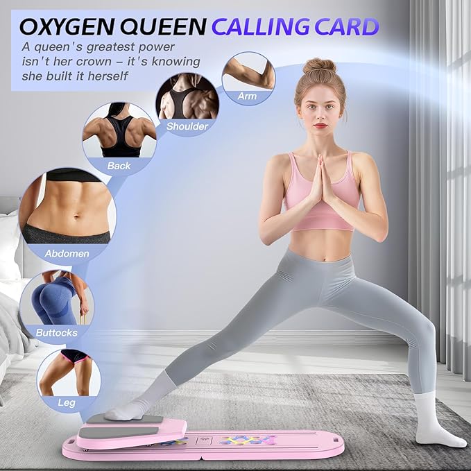 Pilates Board Pilates Reformer Set for Women, 7 in 1 Foldable Pilates Equipment with Timer, Portable Pilates Machine for Home Workout, Fitness, Exercise, Ab, Core