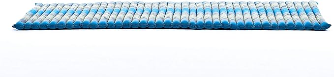 Leewadee - Foldable Floor Mattress - Japanese Roll Up Futon -Trifold Tatami Mat- Guest Floor Bed - Camping Mattress - Thai Massage Mat, Kapok Filled, 75 x 28 inches, Light Blue