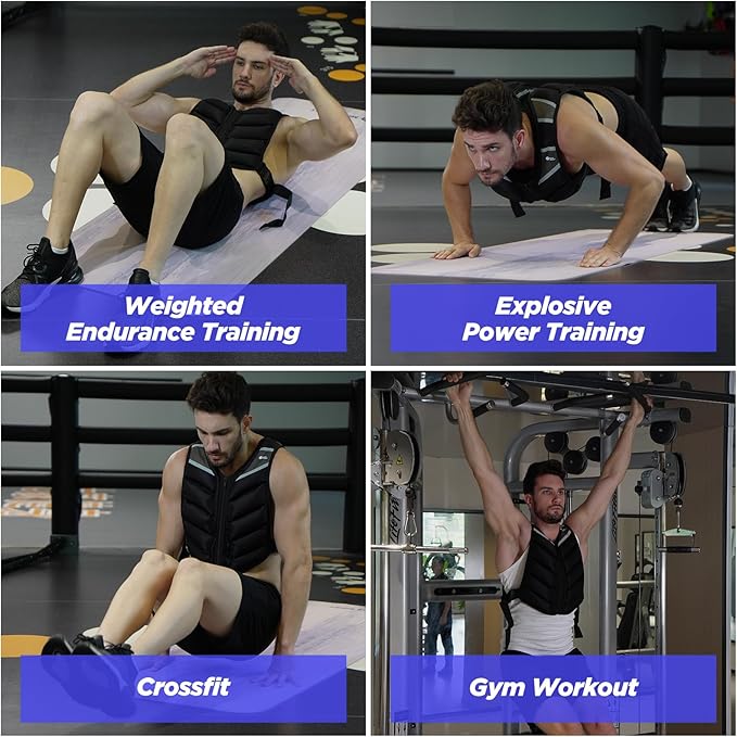 Weighted Vest,10lb/15lb/20lb Weight Vest with Reflective Stripe,Body Weight Vests for Men,Women Gym Home,Workout,Strength Training,Fitness,Running,Training