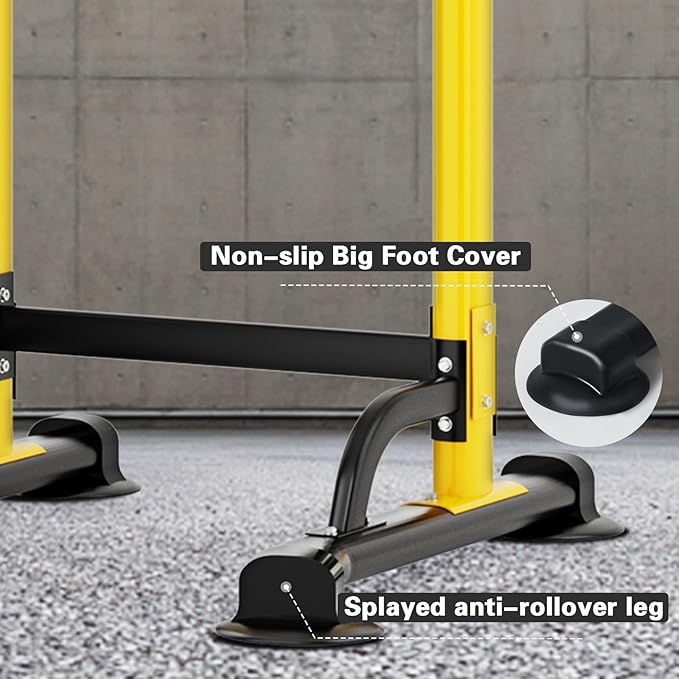 soges Power Tower Pull Up Bar Station, Free Standing Pull Up Rack Dip Station for Home Gym, Height Adjustable Home Strength Training Fitness Workout Equipment