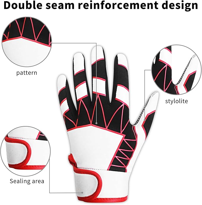 Youth Baseball USA Flag Glove American Flag Batting Gloves Comfortable Fit Breathable Durable Lightweight Design Junior Training Batting