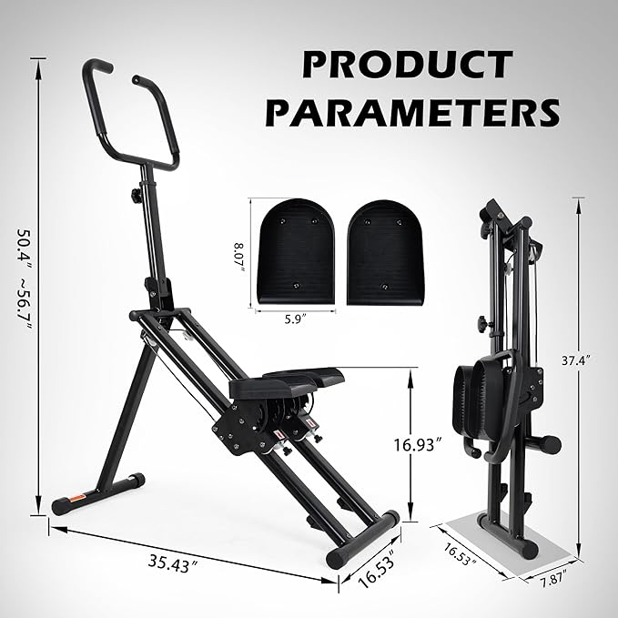 Leikefitness Stair Stepper for Home Gym,Vertical Climber Machine for Full-Body Workout,Foldable Cardio Stepper with Adjustable Handle and Treads for Women & Men