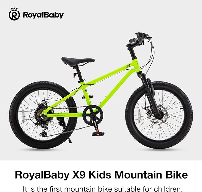 RoyalBaby Kids Mountain Bike for Boys and Girls, Ultra-Light Aluminum 20-24 Inch Wheel Bicycle for 6-14 Years Old Children, 7/21-Speeds Drivetrain