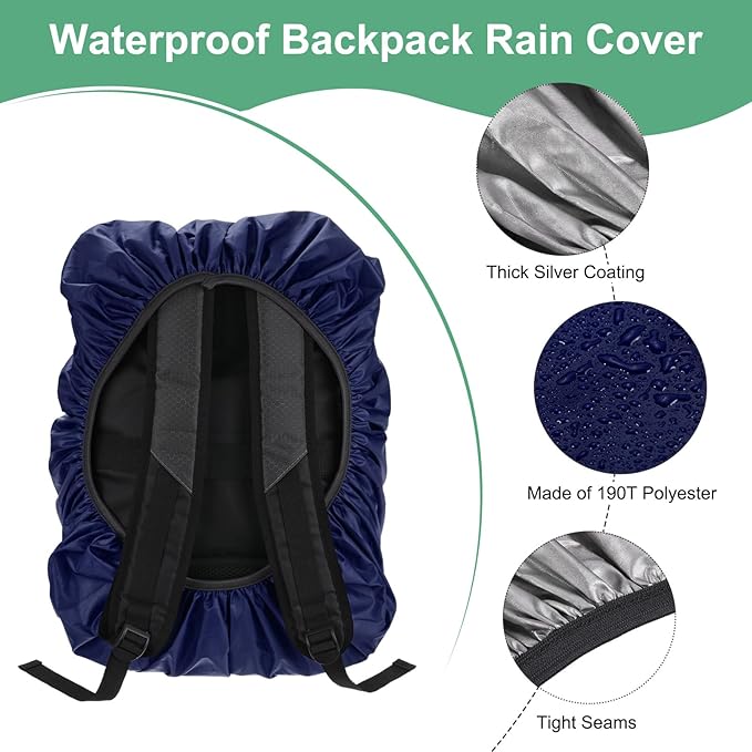 Waterproof Backpack Rain Cover Waterproof Backpack Cover, Bag Rain Cover with A Vertical Reflective Strap for Hiking/Biking/Camping/Outdoor Traveling