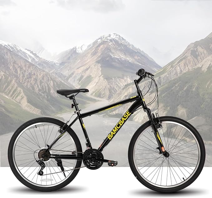 HILAND 26 27.5 29 Inch Mountain Bike, Mens and Womens MTB with 21 Speeds, High-Tensile Steel Frame, V Brake, Hardtail Bicycle for Adults