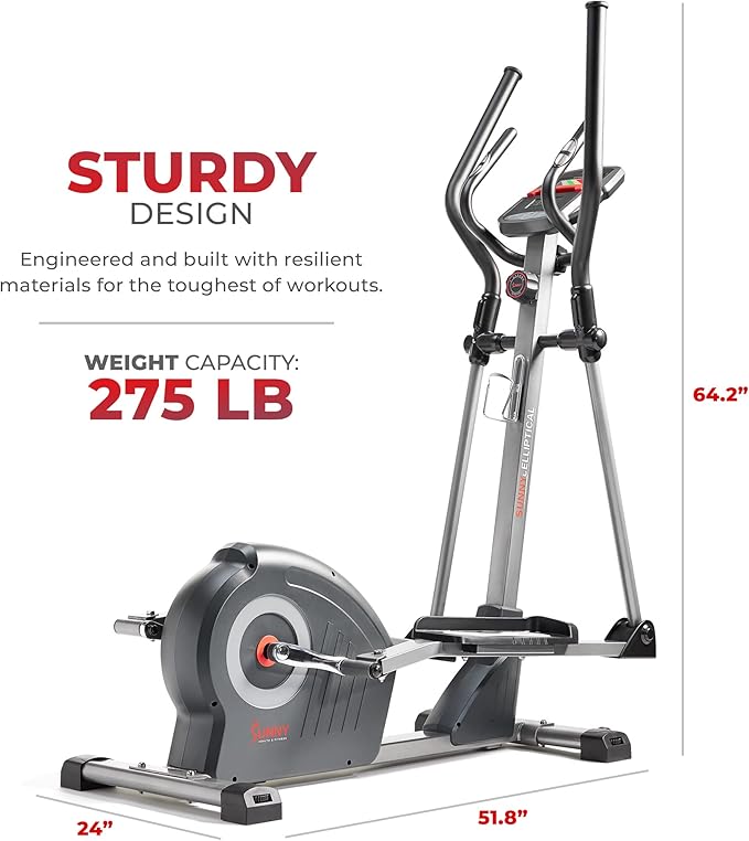 Sunny Health & Fitness Elite Interactive Series Exercise Elliptical with Exclusive Free SunnyFit App Enhanced Bluetooth Connectivity - SF-E320047