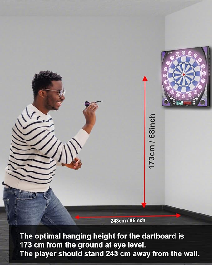 Electronic Dart Board with Bright Score Display, Multiple Games, and Durable Design-Perfect for Family Fun and Competitions-Includes Soft Tip with 12 Darts