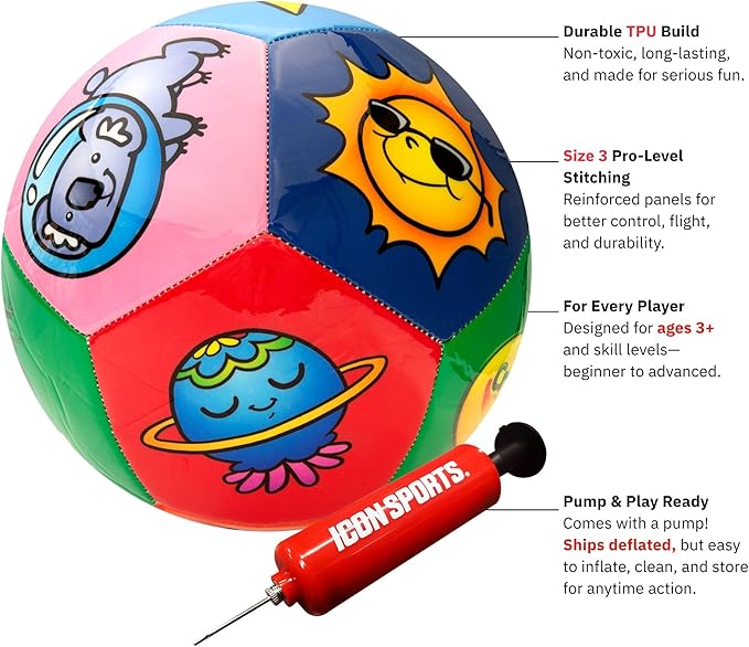 Crayola Score N’ Explore Officially Licensed 5” Color Ball, Interactive Coloring Soccer Ball for Kids, Fun Learning Toy Activity Ball