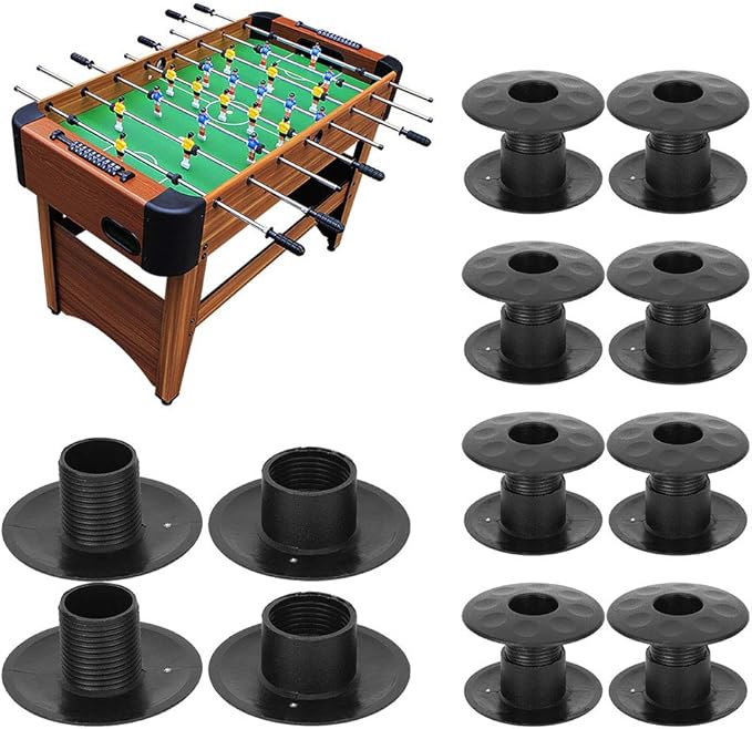Foosball Bearing Rods, 10 Pair Black Plastic Tabletop Foosball Bushings Table Football Bearing Rods Foosball Machine Bearings Foosball Fun Games Accessories Foosball Table Replacement Part
