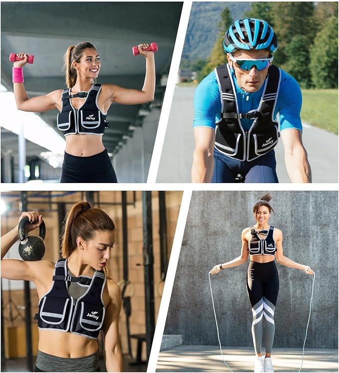 Weighted Vest Woman Men 5-12lb/9-16lb/17-24lb/23-30lb Body Weight Vest with 5 Adjustable Weights Weighted Vests with Zipper Women Rucking Vests for Walking Running Strength Training Workout