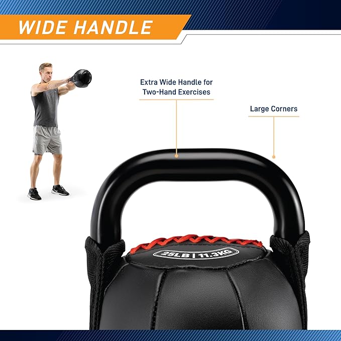 Marcy Strength Training Soft Kettlebell with Handle for Weightlifting, Conditioning, Strength and core Training 10 lbs - 40 lbs