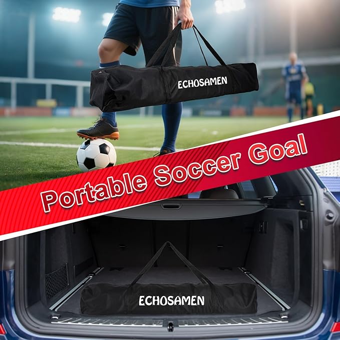 12X6FT/6X4FT Soccer Goal, Portable Soccer Goals for Backyard, Easy to Carry, Easy to Install, Comes with 1 Carry Bag, 4 Ground Nails, Youth and Adult Training Equipment.