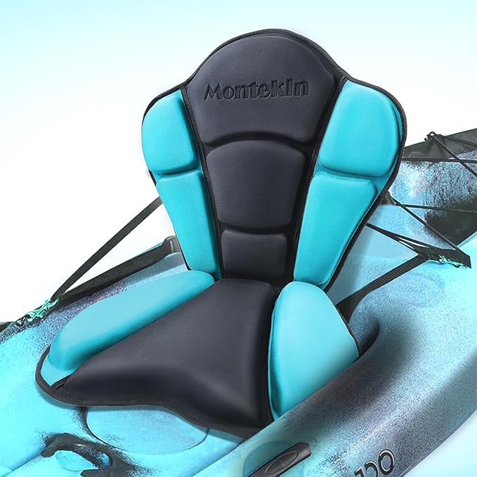 Thickened Kayak Seat with Back Support, Sit On Top Cushioned Canoe Backrest Molded Foam Seat for SUP Paddle Board Fishing Boat Long Trip