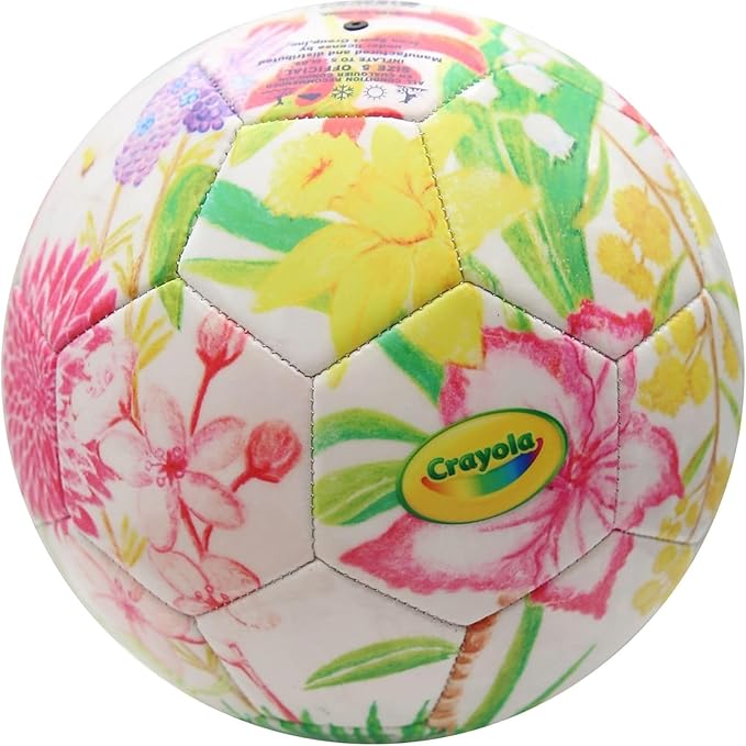 Icon Sports Officially Licensed U.S. Soccer Federation Size 5 Soccer Ball | Crayola & Fox Sport Collaberation Flower Ball by Elysa Garcia