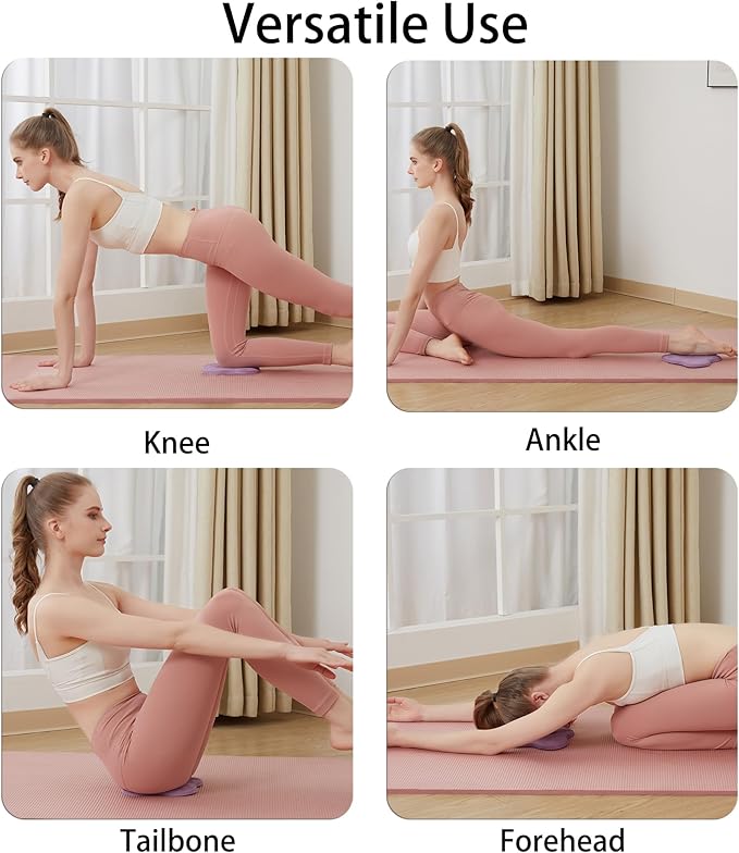 2 Yoga Blocks Supportive Accessories including 2 Knee Pads, 2 With Strap To Put Less Weight On Wrists, 1 Muscle Massage Roller, 2 Pair of Non-Slip Pilates Socks, 1 GYM Bag, Durable Versatile Yoga Brick Exercise Set of 10