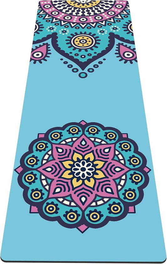 nuveti Yoga Mat Print Extra Thick TPE Non Slip Fitness Exercise Mat with Carrying Bag,72"x24" Extra Thick 6MM Exercise & Workout Mat for Yoga, Pilates Fitness and Floor Exercises