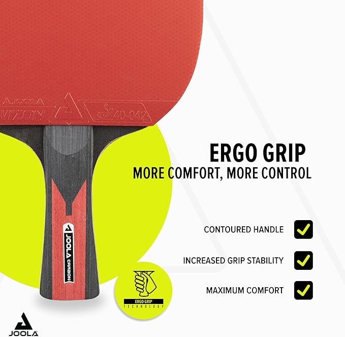 JOOLA Carbon Speed Ping Pong Paddle with Paddle Cover - Ergonomic Grip - ITTF Approved - Professional Ping Pong Paddles for Advanced Power & Speed - Table Tennis Racket - Black